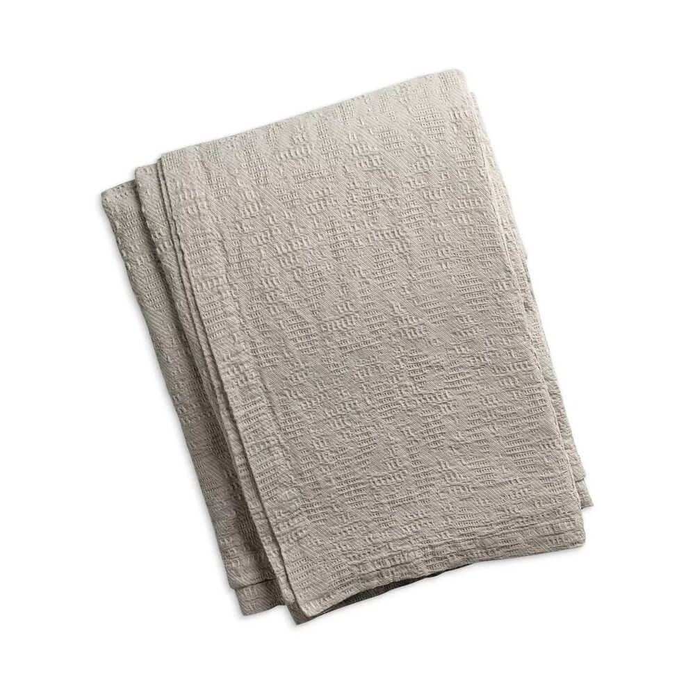 Lili Alessandra River Blanket King Natural 98" x 112" Cotton Linen Jacquard